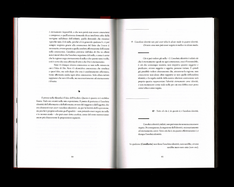 Scan des pages 64 & 65 du livre Sistema dell’intera filosofia, F.W.J. Schelling, 1804
