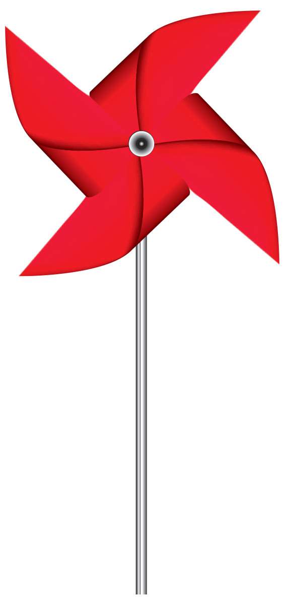 Illustration de moulin à vent rouge en plastique