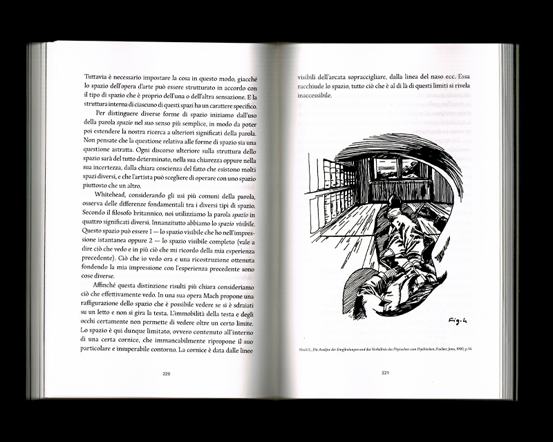 Page intérieur du Scritti sullo spazio, p220 - 221